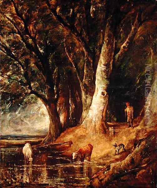 The Edge of the Wood Oil Painting - Thomas Churchyard