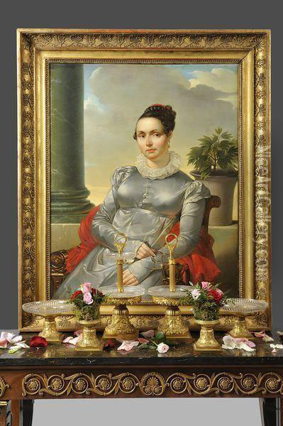 Portrait De Felicite-louise-julie-constance De Durfort, Marechalede Beurnonville (1782 - 1870) Oil Painting - Merry Joseph Blondel
