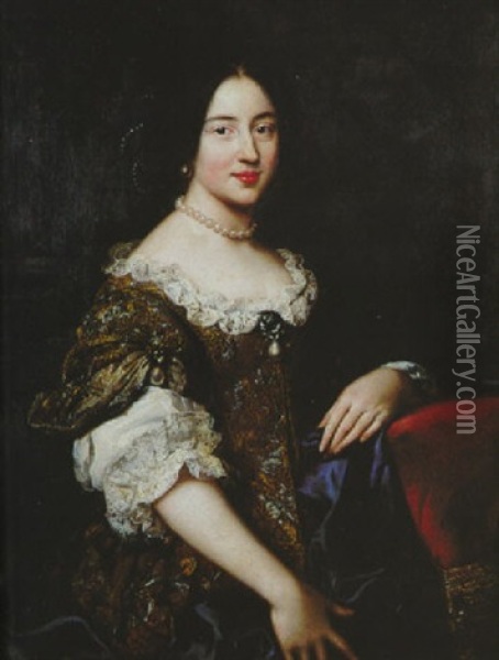 Portrait De Francoise Angelique De La Mothe-hondancourt, Duchesse D'aumont Oil Painting - Jean de Troy