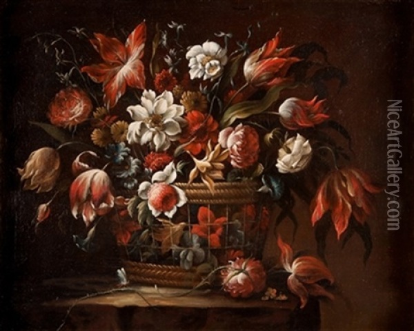 Bodegon Con Flores Oil Painting - Juan De Arellano