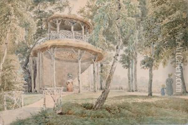 Baumtempel Im Garten Des Palais Razumowsky Oil Painting - Josef Hoger