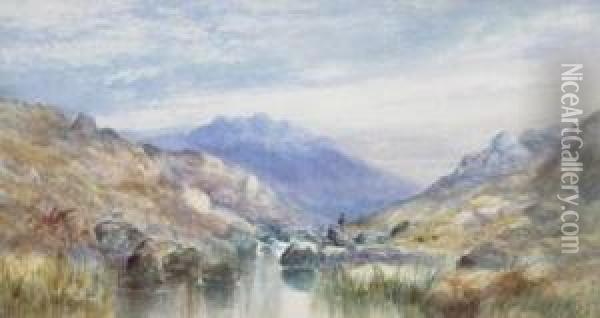 The Valley Of The Tavy, Dartmoor Oil Painting - William Widgery