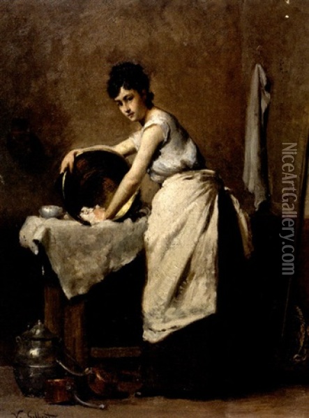 La Blanchisseuse Oil Painting - Victor Gabriel Gilbert