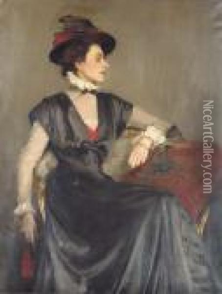 Portrait Of Monica Boyd Oil Painting - George Spencer Watson