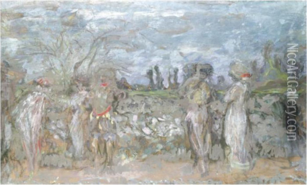 Comediens Dans Les Sous Bois Oil Painting - Jean-Edouard Vuillard