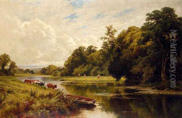 On The Banks Of The Thames Oil Painting - Henry Hillier Parker