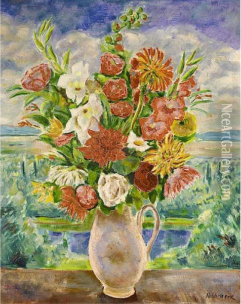 A Flower Still Life Oil Painting - Maurits Niekerk