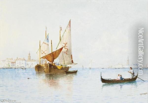 In The Lagoon, Venice Oil Painting - George Stanfield Walters