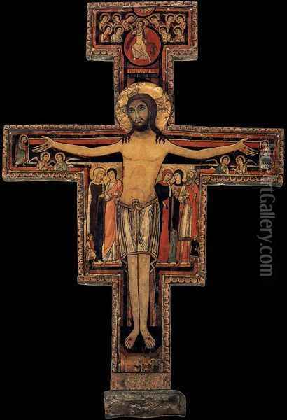 Crucifix of San Damiano (early 13th century) Oil Painting - Italian Unknown Masters
