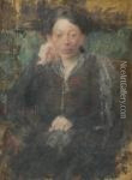 Portret Mlodej Kobiety,1908-1920 Oil Painting - Olga Boznanska