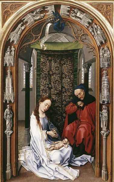 Miraflores Altarpiece: left panel (or Mary Altarpiece) Oil Painting - Rogier van der Weyden