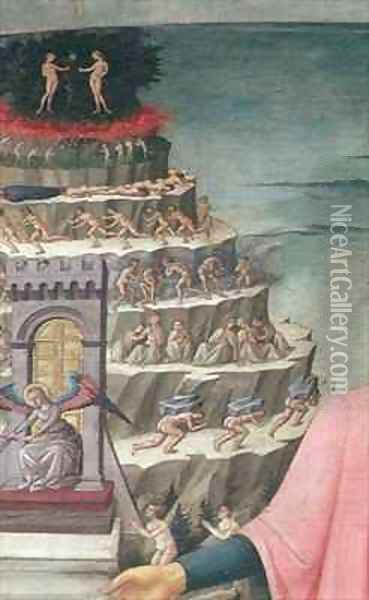 Dante and his poem the Divine Comedy 2 Oil Painting - Michelino Domenico di