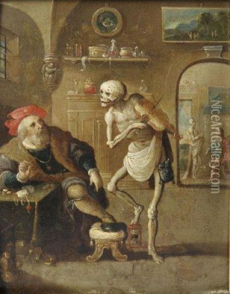Le Mort Jouant Du Violon Oil Painting - Frans II Francken