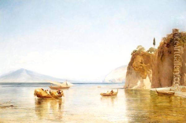 A Scene Taken From The Caves Of Ulysses At Sorrento, The Birthplace Of Tasso Oil Painting - William Collins