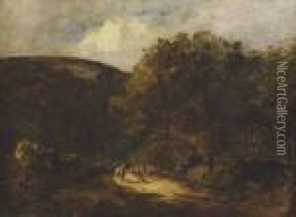 Valley In Co. Wicklow Oil Painting - Nathaniel Hone
