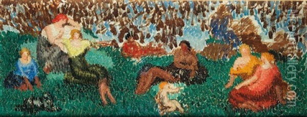 Le Pique Nique Oil Painting -  Marcel-Lenoir (Jules Oury)