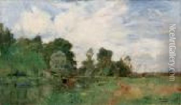 Campagna Francese Con Fiume Oil Painting - Edmond Yvon
