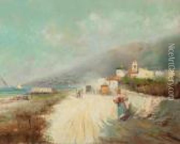 Costiera Partenopea Oil Painting - Oscar Ricciardi