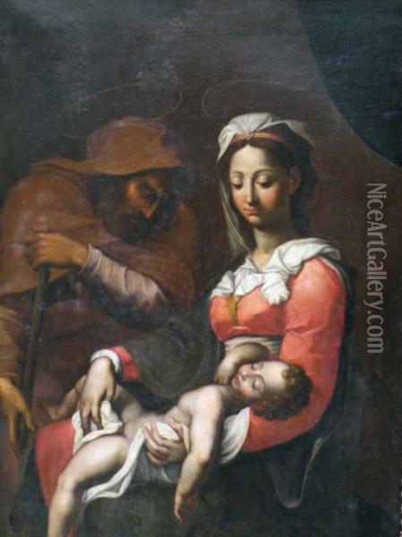 Sainte Famille Oil Painting - Ludovico Carrache