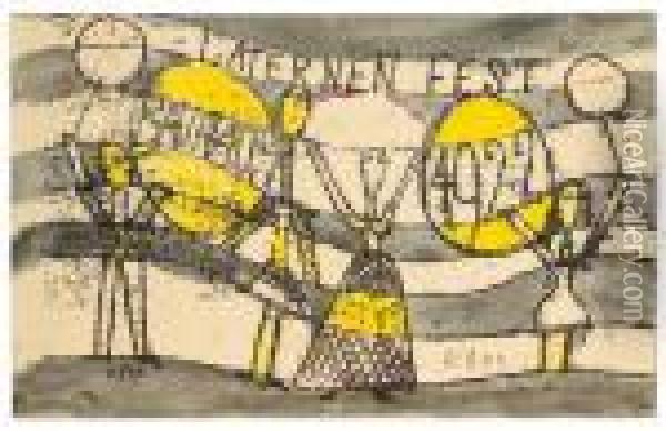Laternenfest Bauhaus Oil Painting - Paul Klee