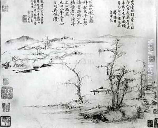 Landscape Oil Painting - Zan or Ni Tsan Ni