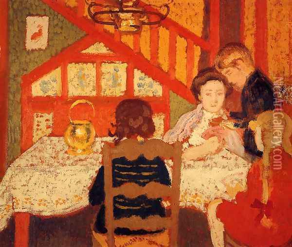 Family Gathering in Saint-Idesbald Oil Painting - Georges Lemmen