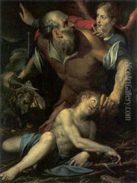 Le Sacrifice D'abraham Oil Painting - Giuseppe Cesari