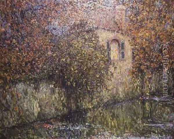 The House by the River Oil Painting - Henri Eugene Augustin Le Sidaner