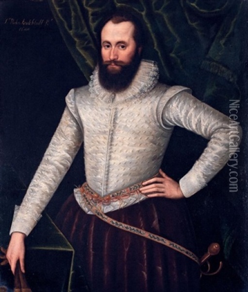 Portrait Of Sir Norton Knatchbull Oil Painting - Robert Peake the Elder