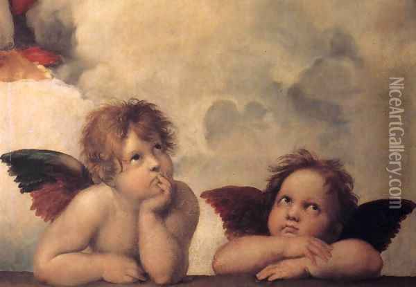 Sistine Cherubs Oil Painting - Raphael