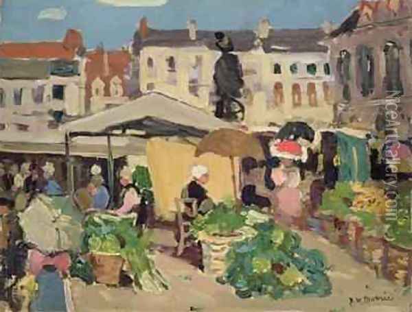 Market Scene Oil Painting - James Wilson Morrice