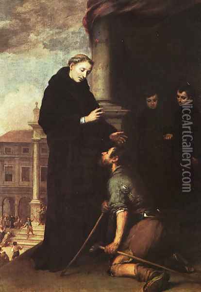 St. Thomas of Villanueva Distributing Alms Oil Painting - Bartolome Esteban Murillo
