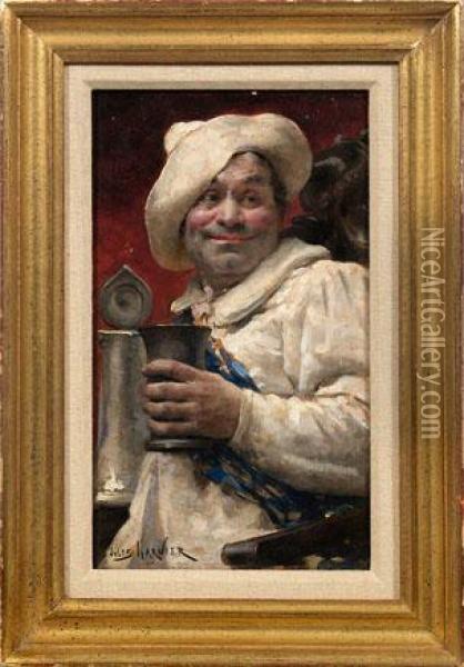 Zechender Pierrot Oil Painting - Jules Garnier