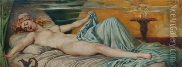Liegender Weiblicher Akt Oil Painting - Arthur (Prof.) Fischer