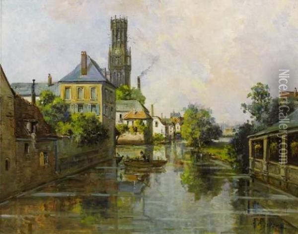 Vue De Bruges Oil Painting - Gustave Mascart