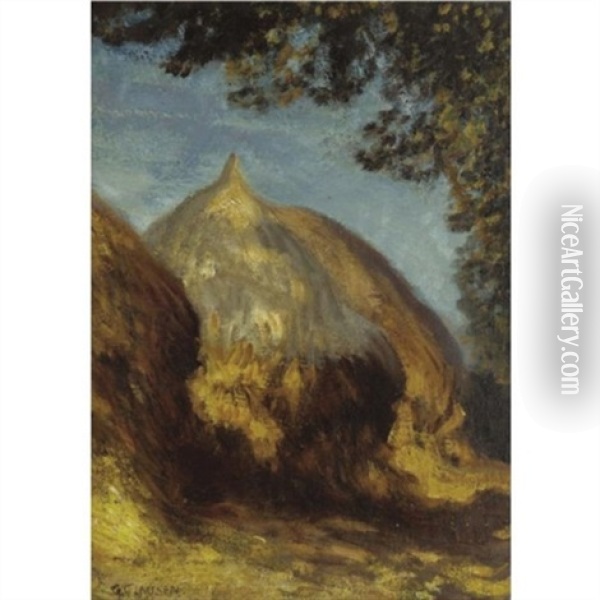 Haystacks Oil Painting - Sir George Clausen
