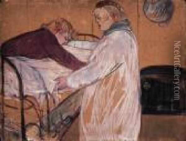 Deux Femmes Faisant Leur Lit Oil Painting - Henri De Toulouse-Lautrec
