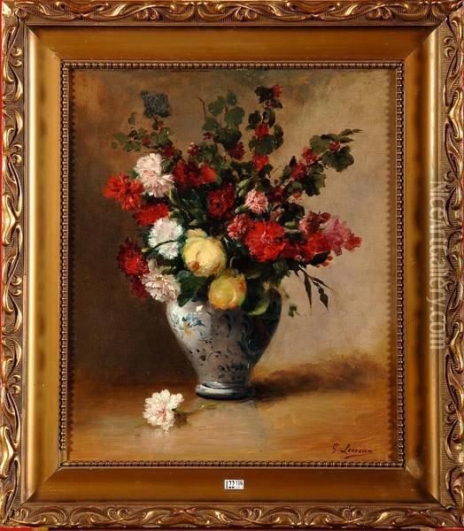Vase De Fleurs Oil Painting - Gaston Alfred M. Lecreux