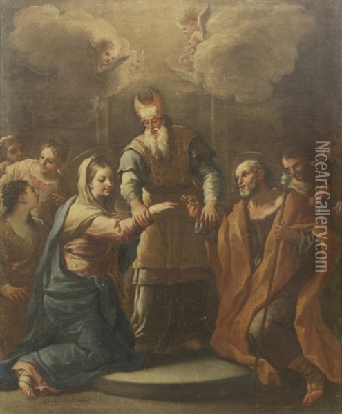 The Marriage Of The Virgin Oil Painting - Paolo de Matteis