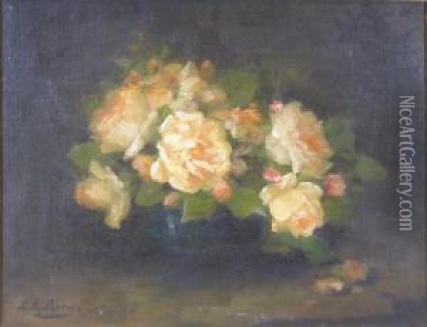 Pink Roses Oil Painting - Louise Ellen Perman