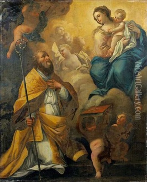 Sainte Conversation Oil Painting - Paolo de Matteis