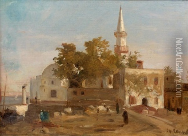 Mosquee Au Bord Du Nil Oil Painting - Charles Zacharie Landelle