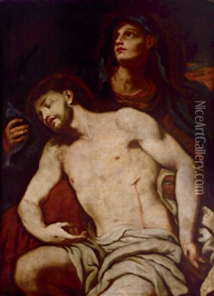 Pieta Oil Painting - Johann Carl Loth