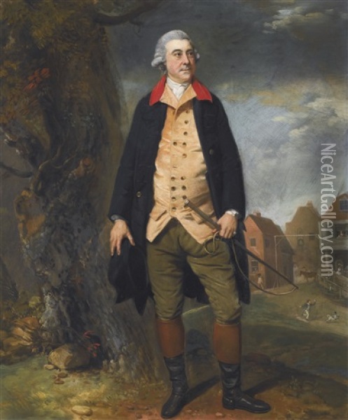Portrait Of Sir Robert Preston, 6th Bt. (1740-1834) Oil Painting - Johann Joseph Zoffany