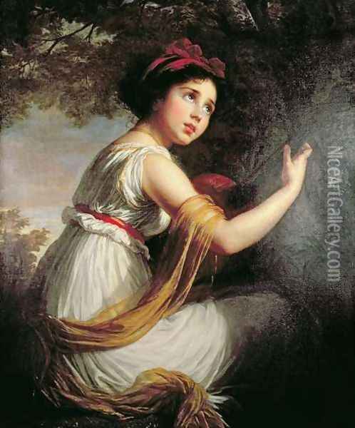 Portrait of Julie Le Brun, c.1797 Oil Painting - Elisabeth Vigee-Lebrun