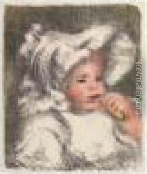 Enfant Au Biscuit (delteil 31) Oil Painting - Pierre Auguste Renoir