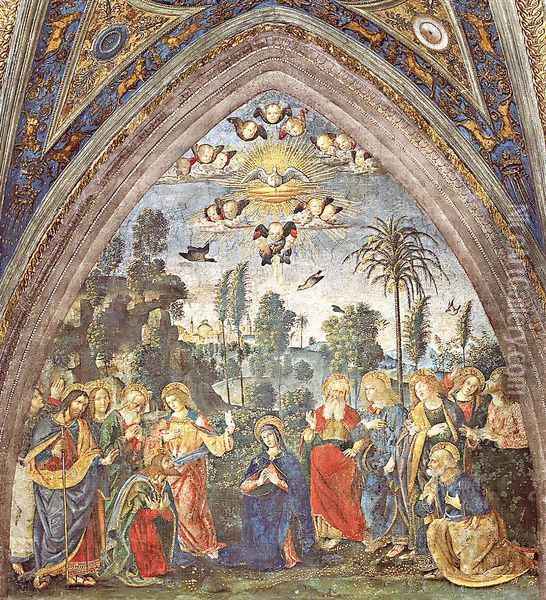 The Descent of the Holy Spirit Oil Painting - Bernardino di Betto (Pinturicchio)