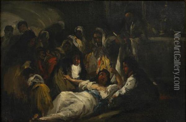 El Exorcismo Oil Painting - Eugenio Lucas Villamil