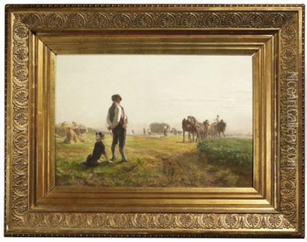 Bei Der Heuernte Oil Painting - Friedrich Wilhelm Pfeiffer