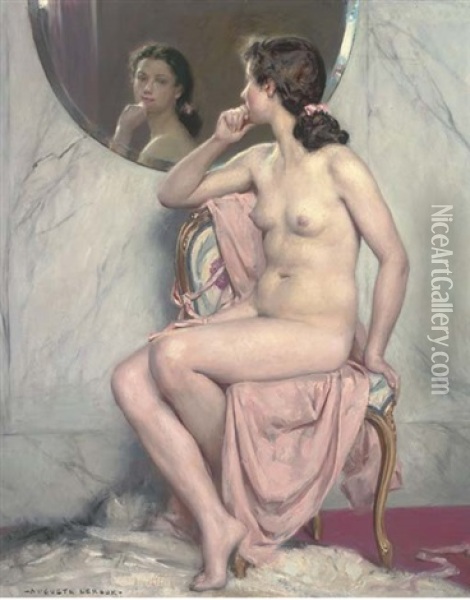 A Reflective Moment Oil Painting - Auguste Leroux
